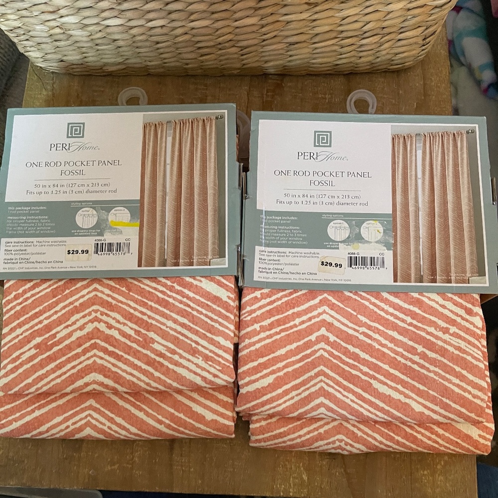 Set of 2 PERI Home One Rod Pocket Panel Fossil NEW